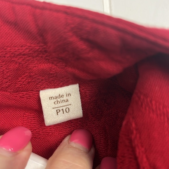 Coldwater Creek Womens Blazer/Jacket 10P Red Mandarin Collar Button Down Lined - Picture 3 of 15